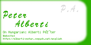 peter alberti business card